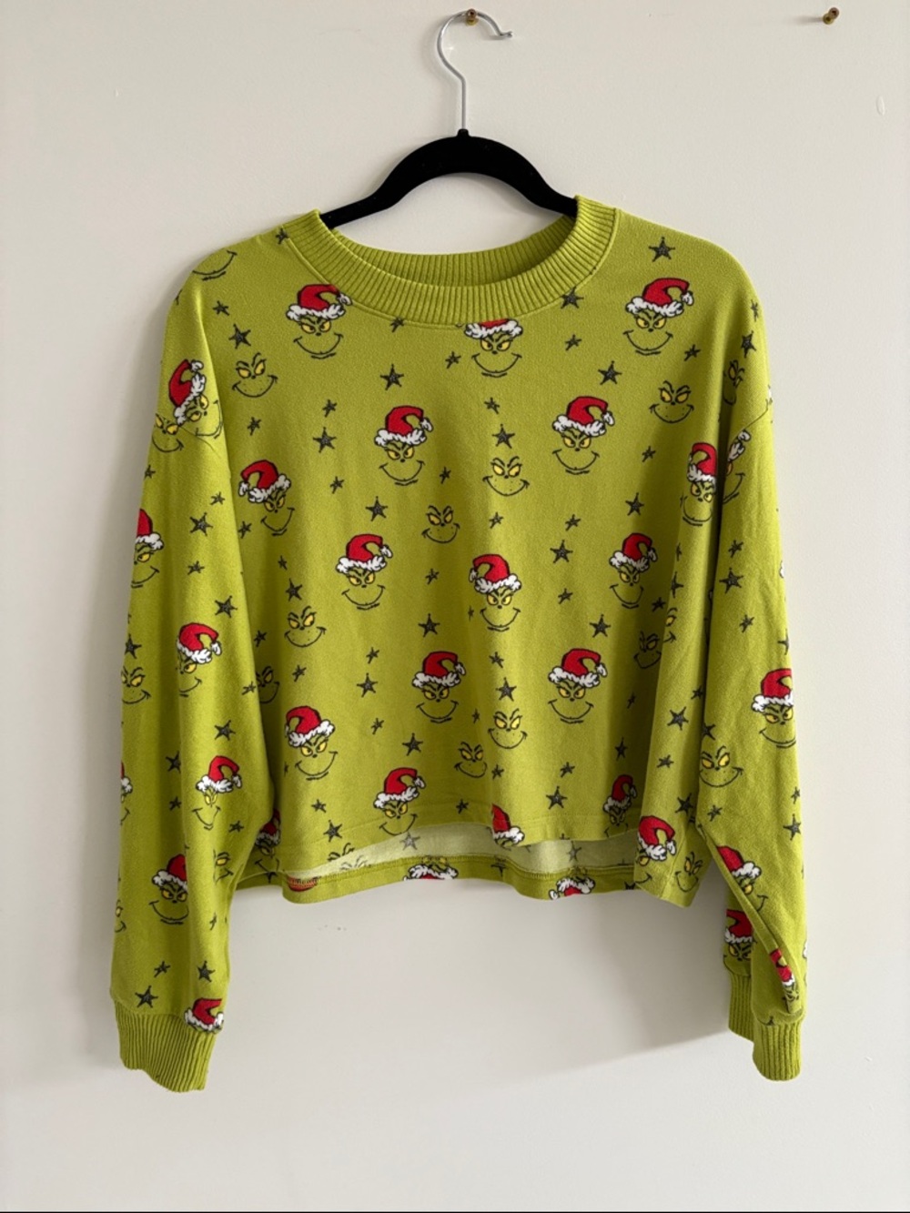 Grinch Print Lime Green Holiday Sweatshirt
